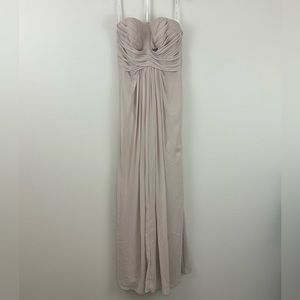 David’s Bridal Full Length Strapless Bridesmaid Dress, Dusty Purple, Sz 12